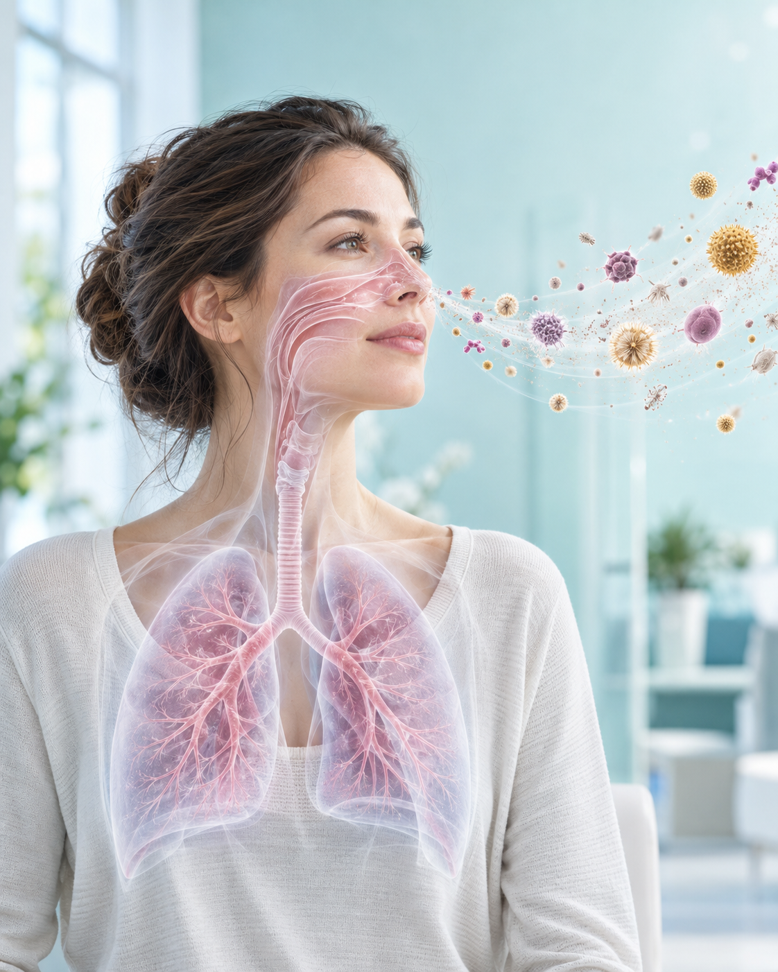 Illustration des allergies respiratoires à Fès affectant les voies respiratoires